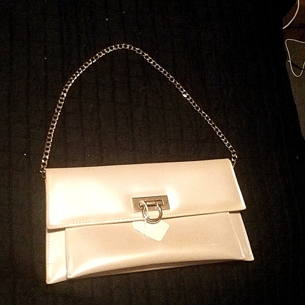 BEIJO London Paris NY off white/cream Clutch/Shoulder Bag